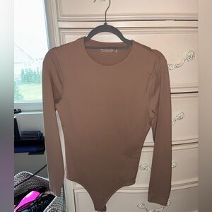 Abercrombie & Fitch Brown Long Sleeve Bodysuit
